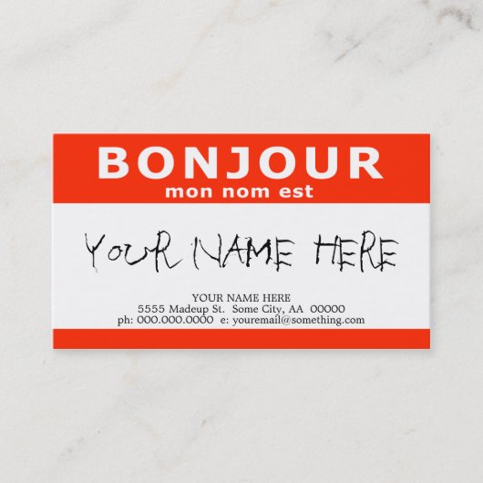 BONJOUR mon noest Visitenkarte (Vorderseite)