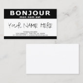 BONJOUR mon noir name tag (Vorne/Hinten)