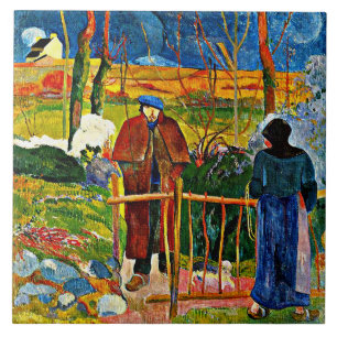 Bonjour, Monsieur von Paul Gauguin Fliese