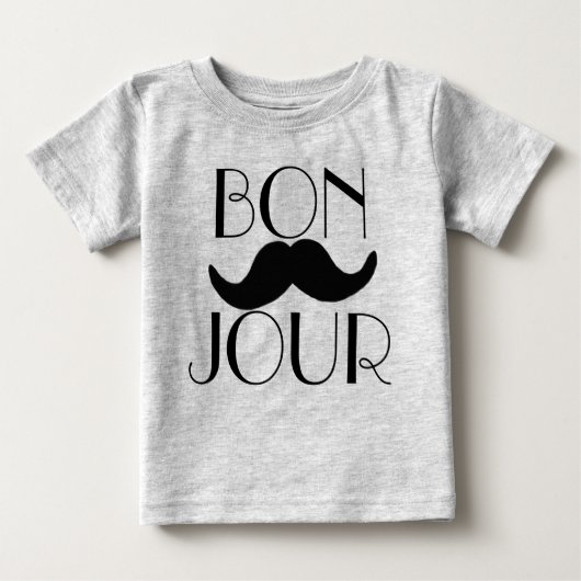 BONJOUR Mustache Baby T-shirt (Vorderseite)