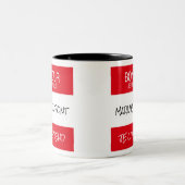 "Bonjour" Name Abzeichen Französischer Lehrer Gesc Zweifarbige Tasse (Mittel)