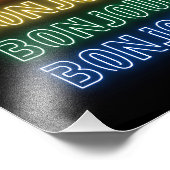 Bonjour Neon Themed Modern Rainbow  Fotodruck (Ecke)