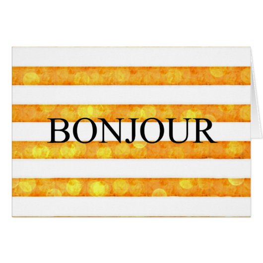 Bonjour Orange Stripe Bokeh (Vorderseite (Horizontal))
