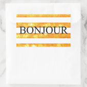 Bonjour Orange Stripe Bokeh Rechteckiger Aufkleber (Tasche)