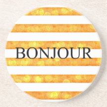 Bonjour Orange Stripe Bokeh