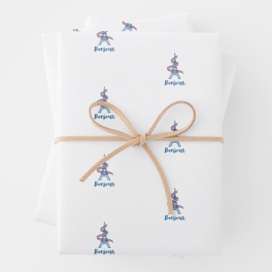 Bonjour Packpapier Geschenkpapier Set (Beispiel)