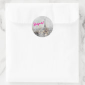 "Bonjour Paris" Eiffelturm Classic Round Sticker (Tasche)