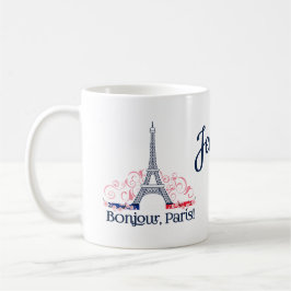 Bonjour Paris Frankreich Personalisiert Name Kaffeetasse
