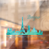 Bonjour Paris Frankreich Silhouette Fensteraufkleber (Blatt 2)