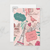 Bonjour Paris Holiday & Seasonal Postcard Einladung (Vorne/Hinten)