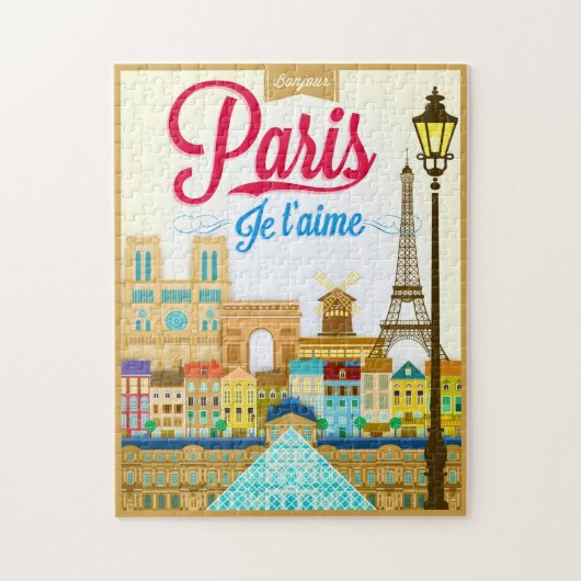 Bonjour Paris Je Taime Puzzle (Vertikal)