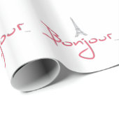 Bonjour Paris mit Eiffelturm Geschenkpapier (Rolleneckpunkt)