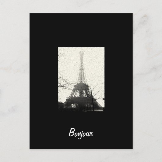 Bonjour Paris Postcard Postkarte (Vorderseite)