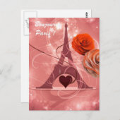 Bonjour Paris! Postkarte (Vorne/Hinten)