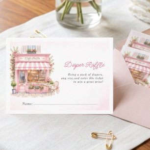 Bonjour Pariser Café Bebe Rosa Babyparty  Begleitkarte