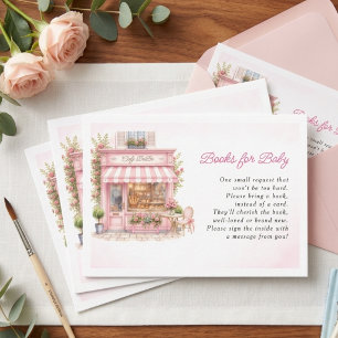 Bonjour Pariser Café Bebe Rosa Babyparty  Begleitkarte