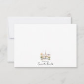 Bonjour Personalized Parisian Watercolor Mitteilungskarte (Vorderseite)