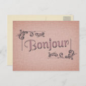 Bonjour Postcard Postkarte (Vorne/Hinten)