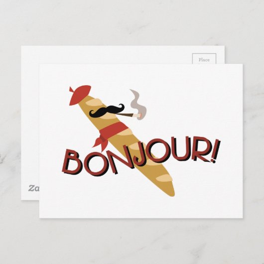 Bonjour! Postkarte (Vorne/Hinten)