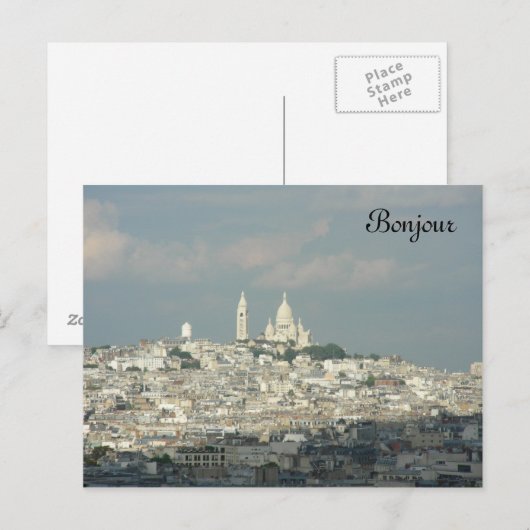 Bonjour Postkarte (Vorne/Hinten)