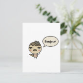 Bonjour! Postkarte (Stehend Vorderseite)
