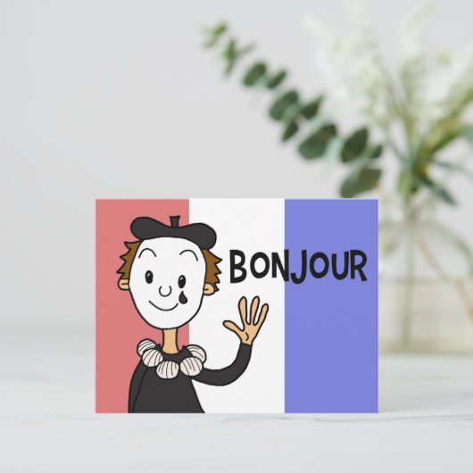 Bonjour Postkarte (Stehend Vorderseite)