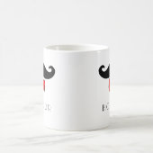 Bonjour Schnurrbart und rotes Bowtie Kaffeetasse (Mittel)