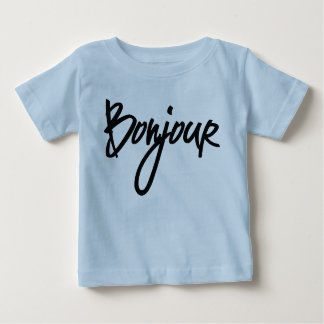 Bonjour Script (Schwarz) für Liebhaber von Frankre Baby T-shirt