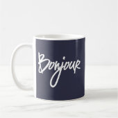 Bonjour Script (Weiß) für Liebhaber von Frankreich Kaffeetasse (Links)