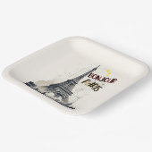 Bonjour Skyline Marathon Paris Pappteller (Gewinkelt)