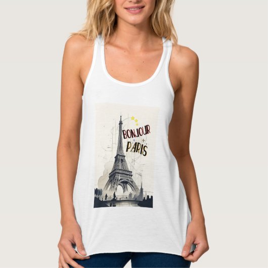 Bonjour Skyline Marathon Paris Tank Top (Vorderseite)
