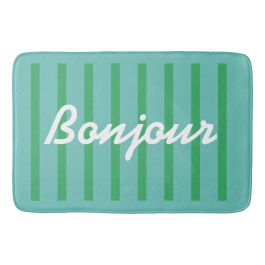 Bonjour Striped farbiger Spaß Badematte (Vorderseite)
