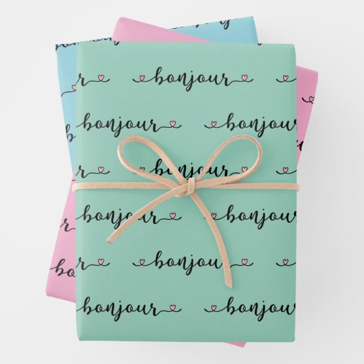Bonjour Tiled Design Geschenkpapier Set (Beispiel)