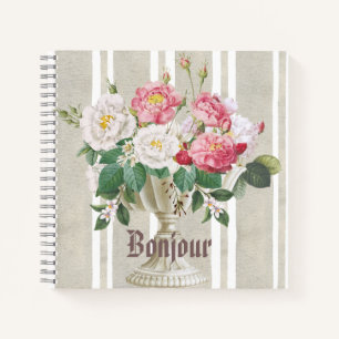 Bonjour Trendy gestreiftes Muster staubige Kunst f Notizblock