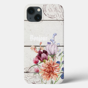 Bonjour Trendy rustikales Holz Französischer Hinte Case-Mate iPhone Hülle