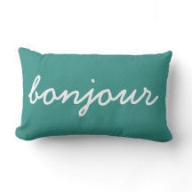 Bonjour Turquoise Kissen, Modernes Wohnzimmer