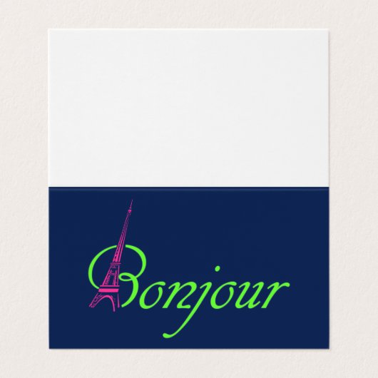 Bonjour Visitenkarten (Außenseite Aufgefaltet)