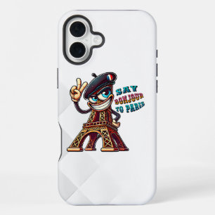 Bonjour von einer fröhlichen eisernen Lady iPhone 16 Plus Hülle