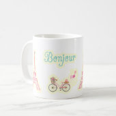 Bonjour von Paris Frankreich Kaffeetasse (Vorderseite Links)