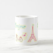 Bonjour von Paris Frankreich Kaffeetasse (Mittel)