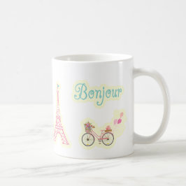 Bonjour von Paris Frankreich Kaffeetasse