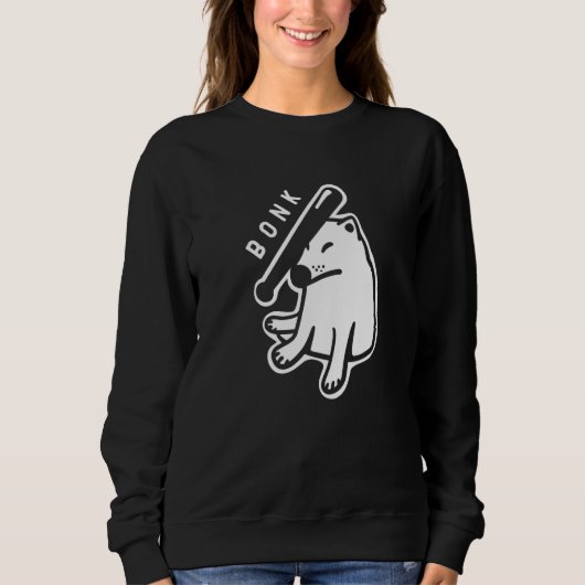 Bonk action on Shiba Inu dogo. Minimal, stylized a Sweatshirt (Vorderseite)