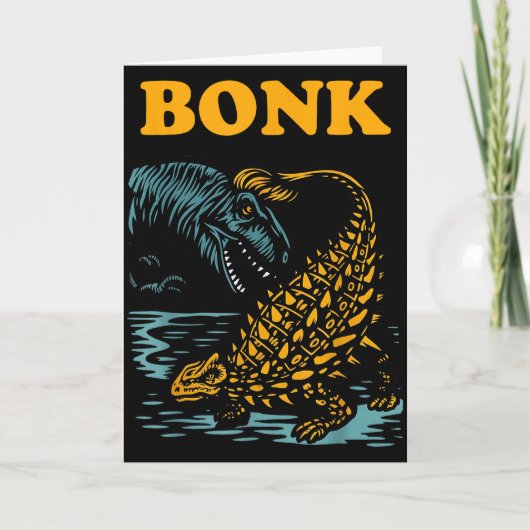 Bonk Dinosaur Funny Prehistoric Humor Design  Karte (Vorderseite)