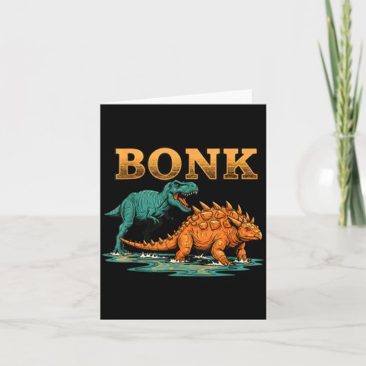 Bonk Dinosaur Funny Prehistoric Humor Design  Karte (Vorderseite)