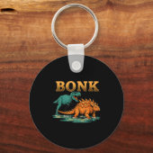 Bonk Dinosaur Funny Prehistoric Humor Design Schlüsselanhänger (Vorderseite)