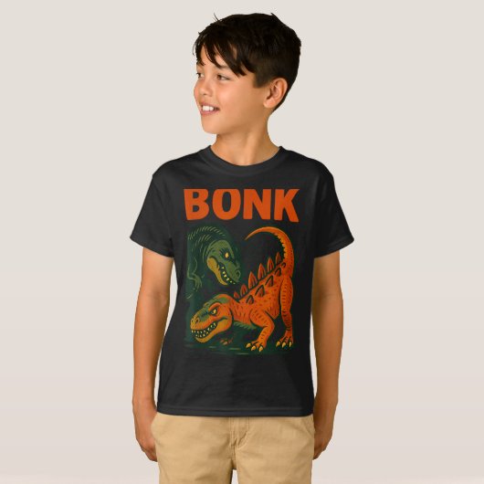 Bonk Dinosaur Funny Prehistoric Humor Design  T-Shirt (Vorne ganz)