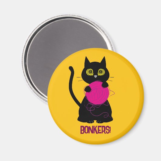 BONKER! Magnet - Knittern + Kätzchen 🧶 🐈 ‍ ⬛ (Vorderseite/Rückseite)