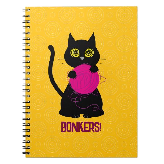 BONKER! SpiralNotebook - Knittern + Kitty 🧶 🐈 ‍ Notizblock (Vorderseite)