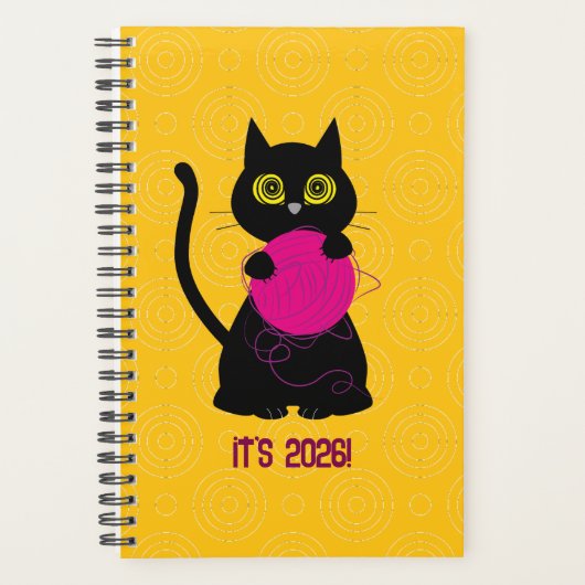 BONKERS! 2026 Planner – Knitting + Kitty 🧶🐈⬛ Planer (Vorderseite)