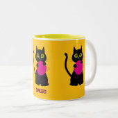 Bonkers! Tasse - Knittern + Kätzchen 🧶 🐈 ⬛ (VorderseiteRechts)